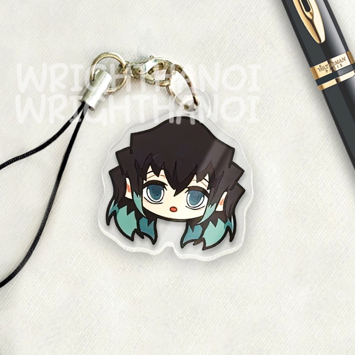 Móc treo điện thoại, dây đeo điện thoại, móc khóa acrylic Kimetsu no Yaiba Nezuko anime chibi cute trang trí ba lô