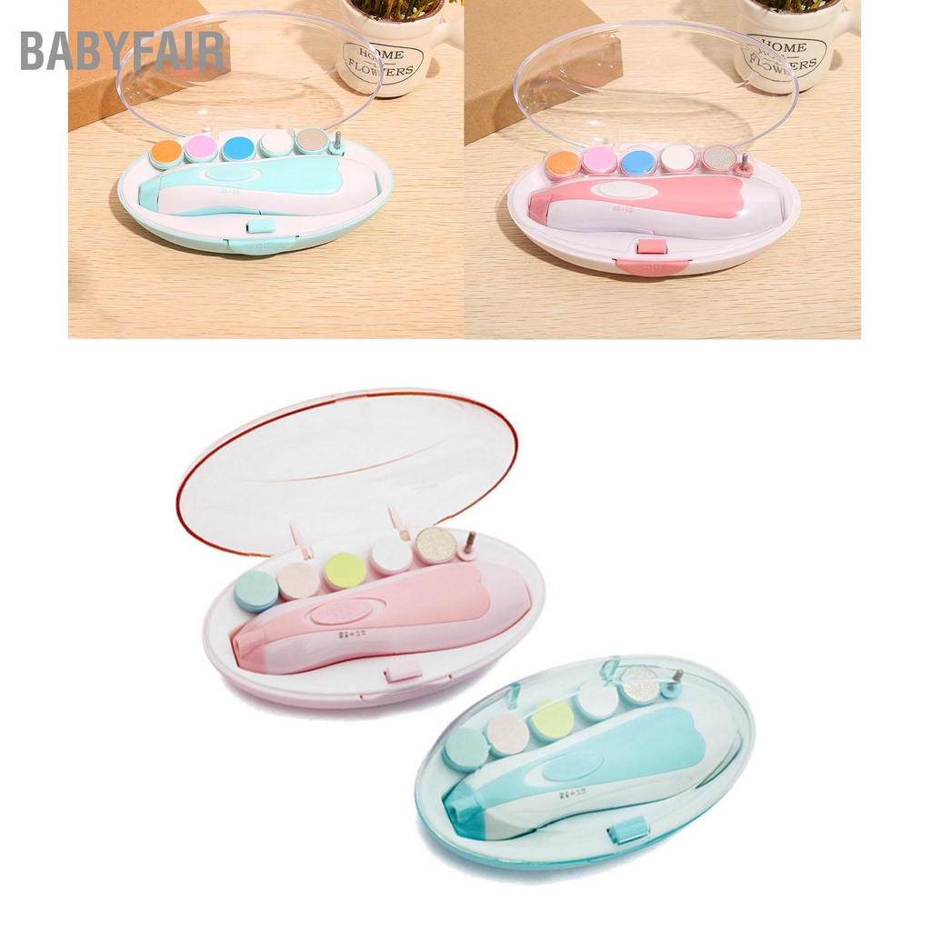 Babyfair Tông Đơ Cắt Móng Tay Cho Bé 6 Đầu Mài Điện Di Động Nhẹ Nhàng Trẻ Sơ Sinh Mới Biết Đi