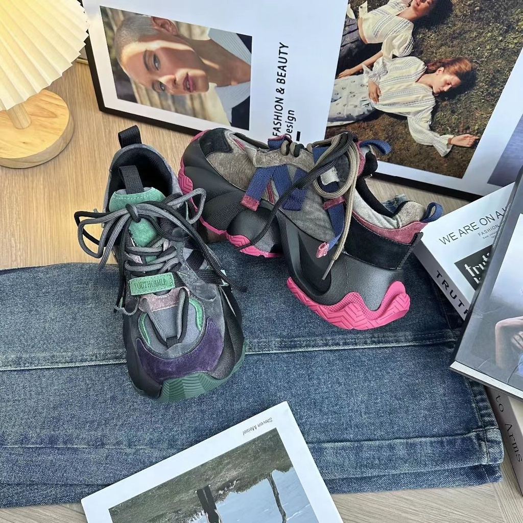Giày Sneaker Da Thật Đế Dày Siêu Nhẹ Thoáng Khí Thời Trang Mùa Thu 2023 Cho Nữ