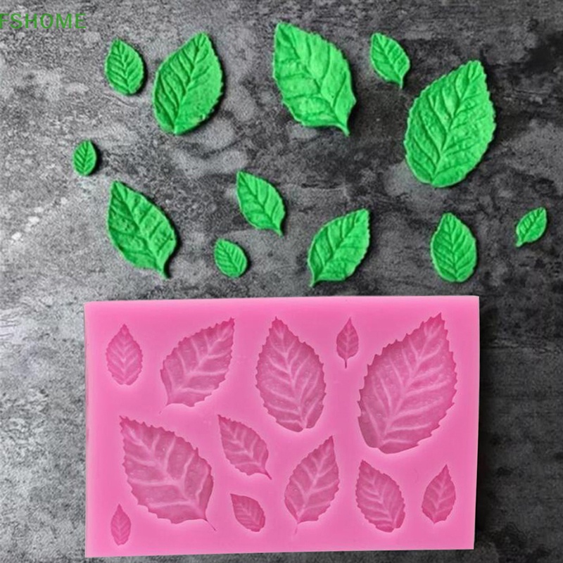 Khuôn silicone Tạo Hình Lá Hoa Hồng Trang Trí Bánh Fshn