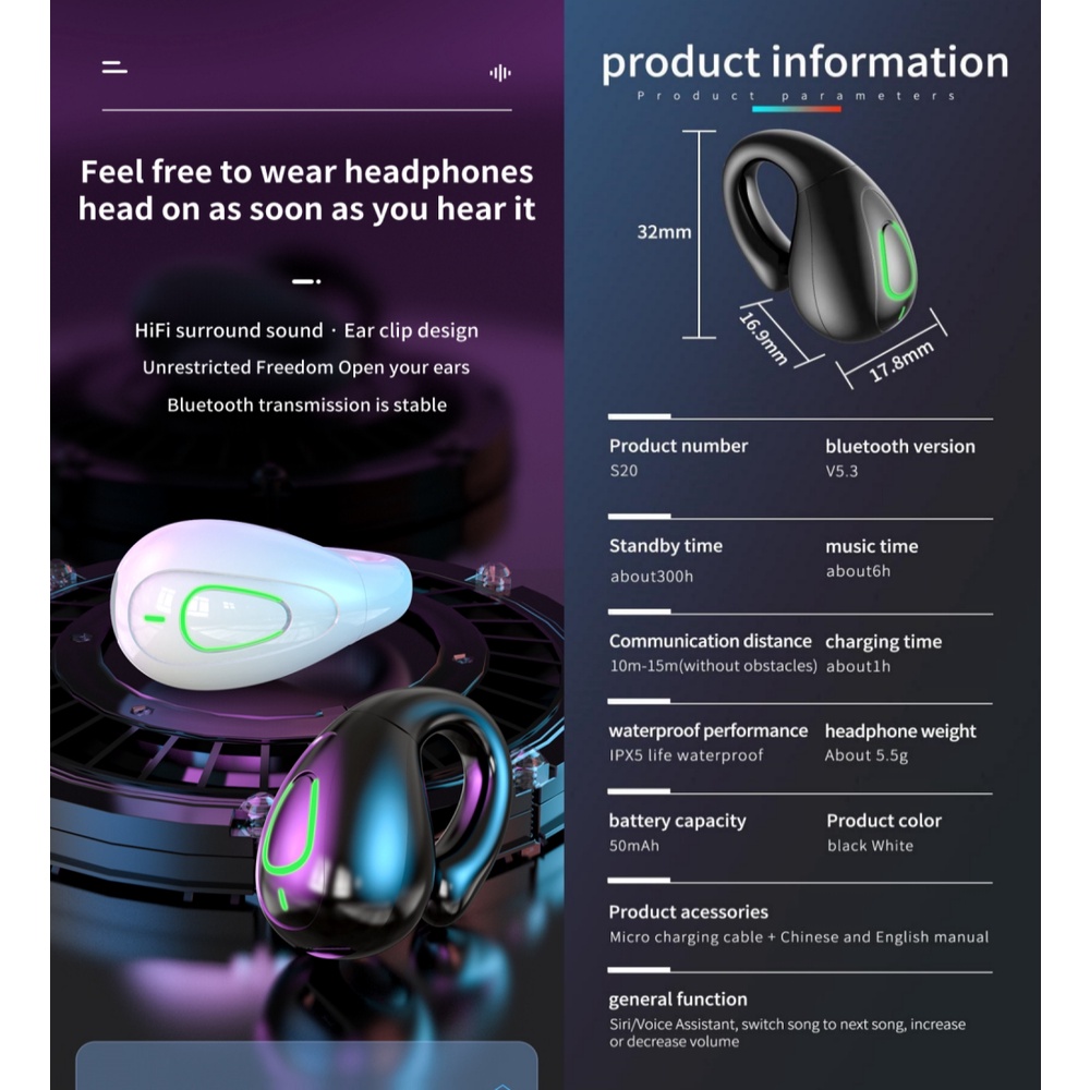 Tai Nghe Nhét Tai bluetooth Không Dây s20 tws Chống Nước Có Micro