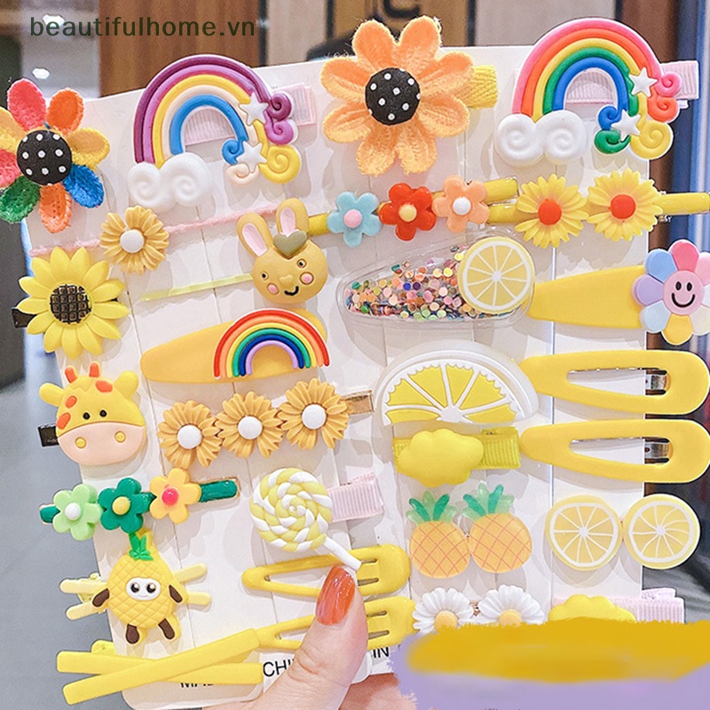 Set 14 Kẹp Tóc Hình Thỏ Hoạt Hình Dễ Thương Cho Bé Gái
