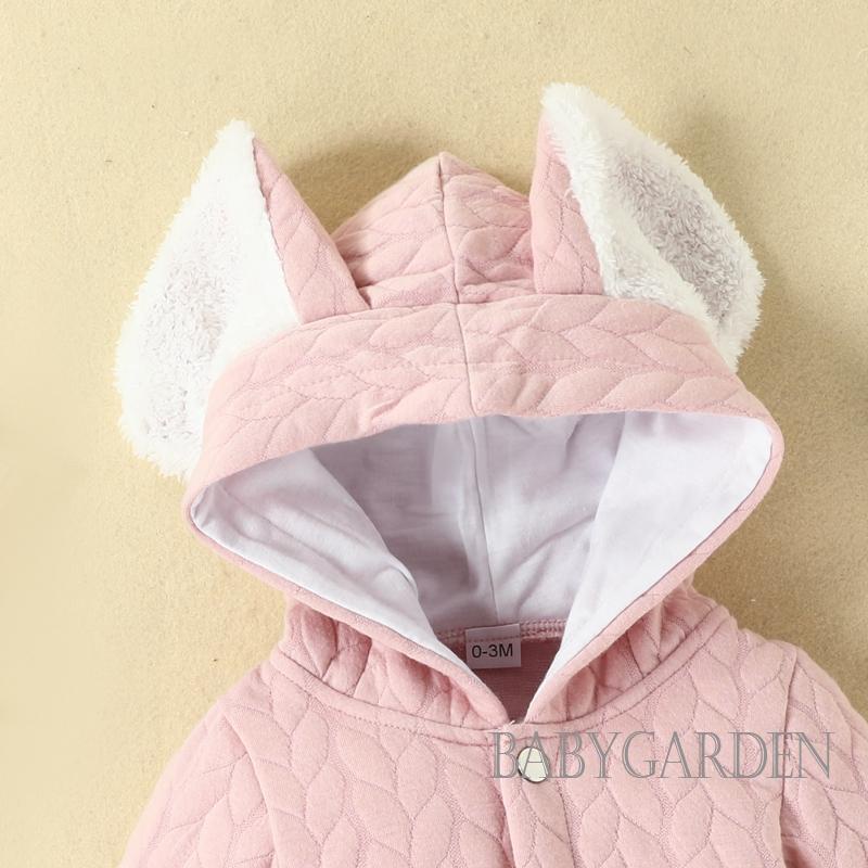 Baga-quần Áo Liền Quần Tay Dài Có Mũ Trùm Tai Thỏ Cho Bé Mùa Thu