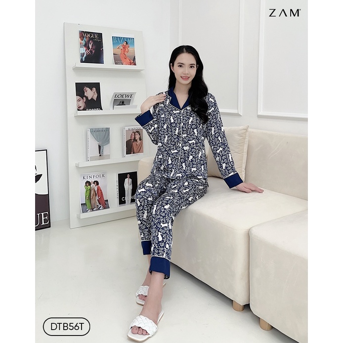 BỘ NGỦ SHE BY ZAM - DTB56T - BỘ DÀI TAY QUẦN DÀI THỎ XANH THAN