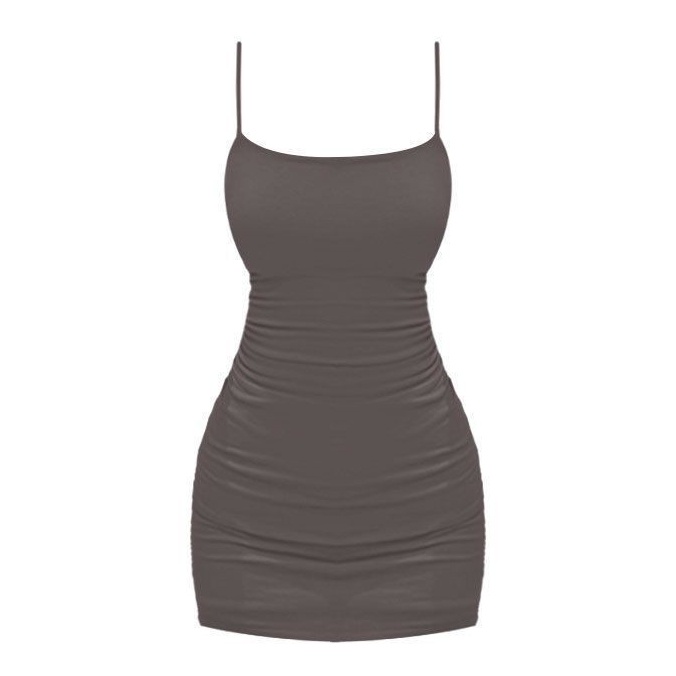 DUNEA Phụ Nữ sexy Màu Rắn Bó Sát Đầm Trơn