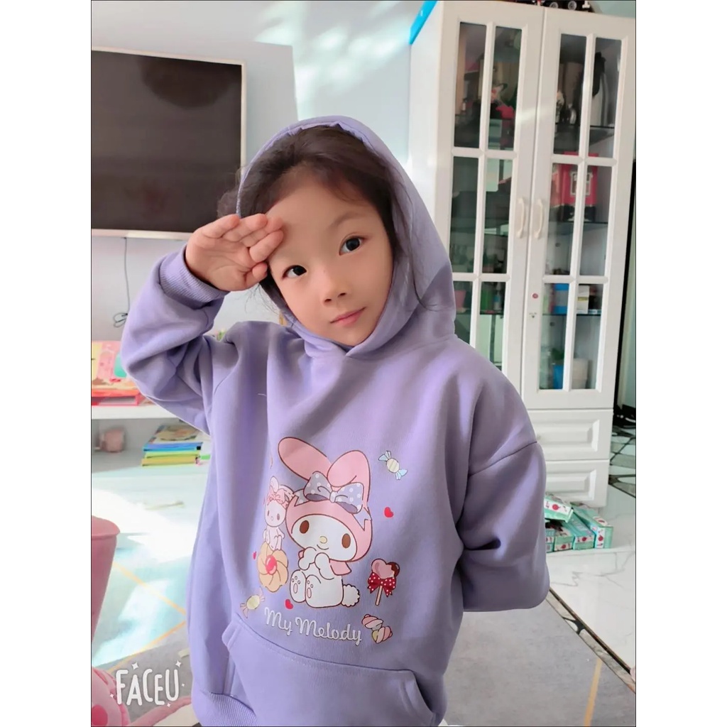Áo Hoodie cotton Mềm Tay Dài In Hình Hoạt Hình Dễ Thương Thời Trang Xuân Thu Cho Bé Gái 4-14 Tuổi
