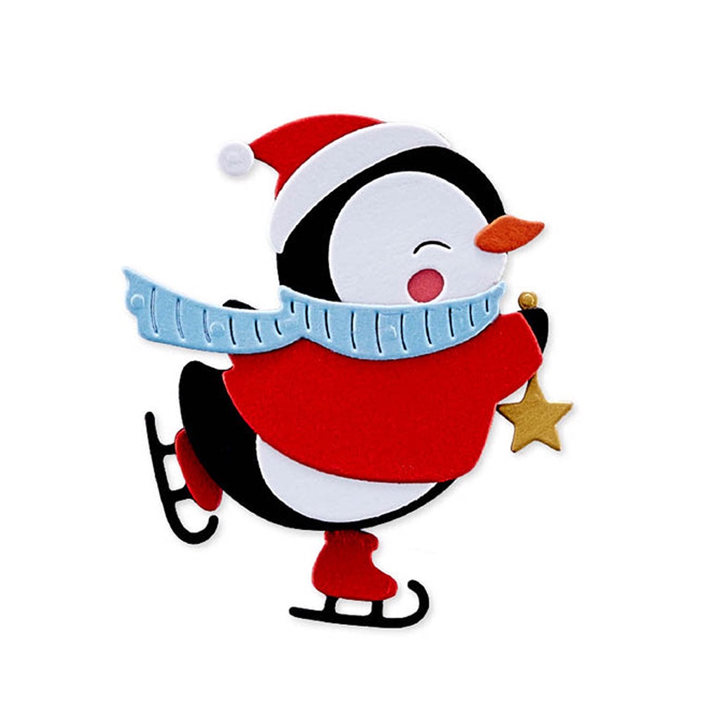 Khuôn Cắt Giấy Thép carbon Hình Búp Bê Chim Cánh Cụt Giáng Sinh Thẻ