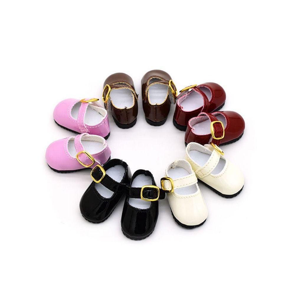 1 Đôi Giày Búp Bê Da pu Mũi Tròn Đáng Yêu Cho Búp Bê 12 bjd ob11 2.7 * 1.3cm ob11