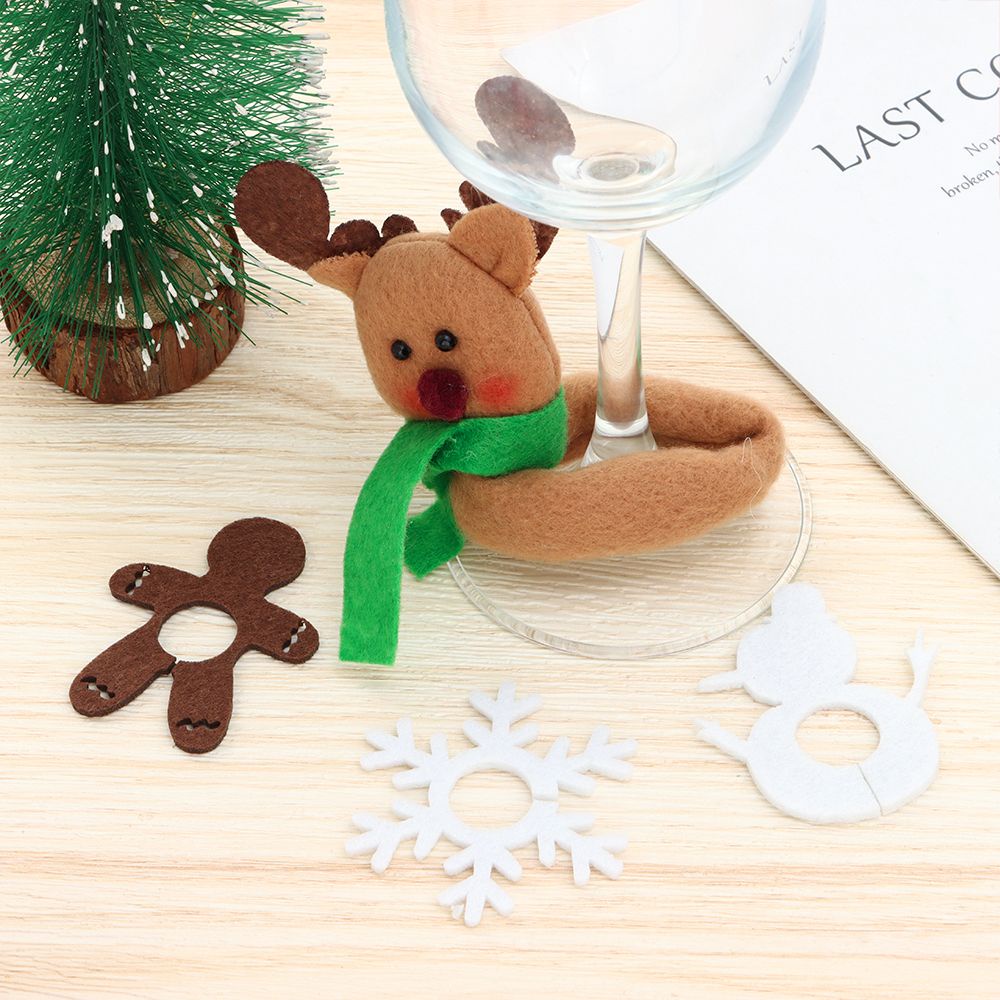 Xmas Búp Bê Trang Trí Giáng Sinh Chai Rượu / Ly Rượu