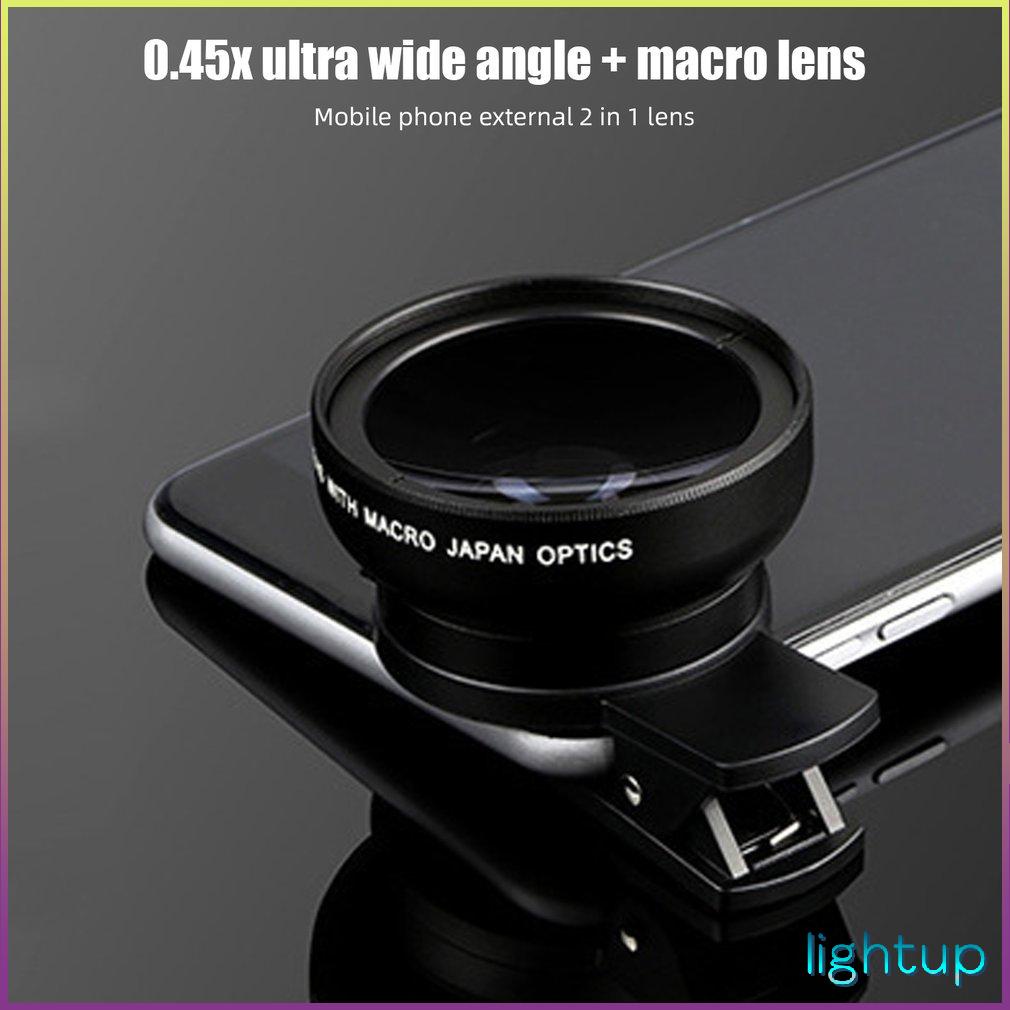 External Lens 2-In-1 Mobile Phone 0.45X Wide Angle 12.5X Macro