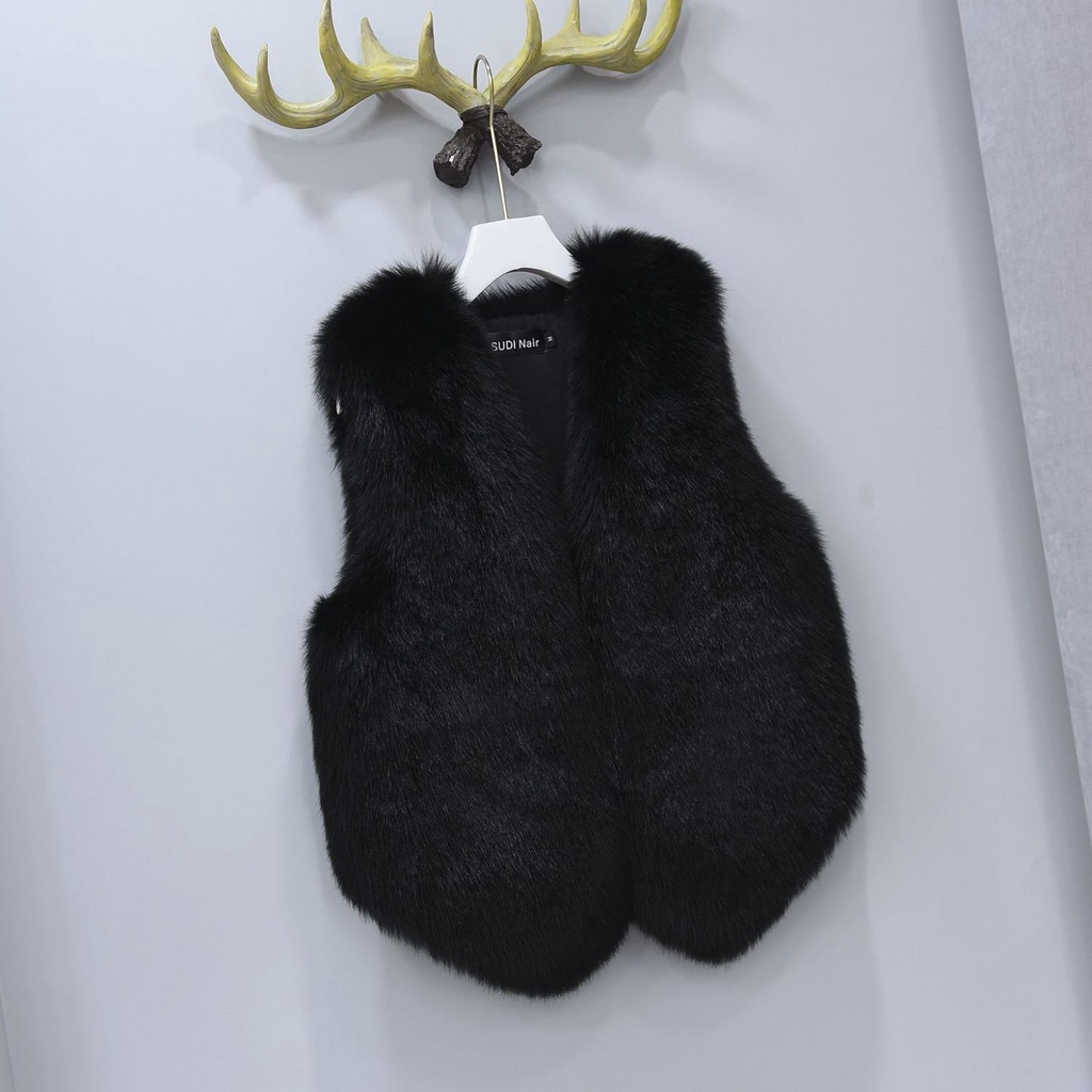 Áo Khoác Lông Thỏ Không Tay Thời Trang Thu Đông Mới Cho Nữ