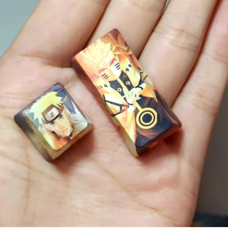 4 Cái pbt keycap one piece doraemon naruto