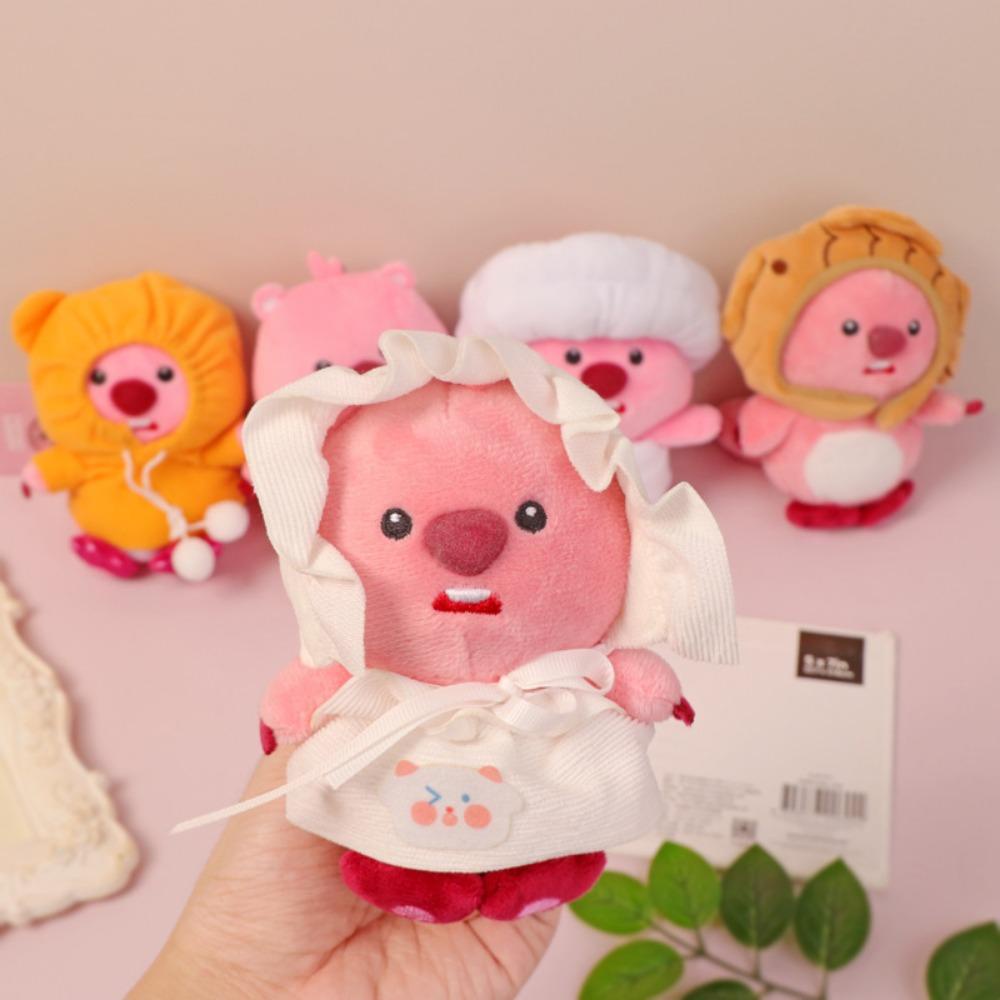 Mặt phụ kiện MMULCK búp bê nhồi bông Little Beaver màu hồng dễ thương gắn móc khóa làm quà tặng cho trẻ em