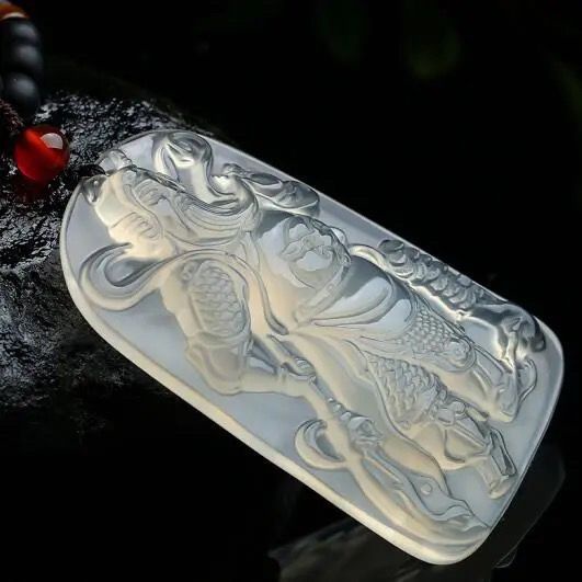 Mặt Dây Chuyền Đá Mã Não Đỏ Bvv carnelian guan gong Cho Nam Và Nữ