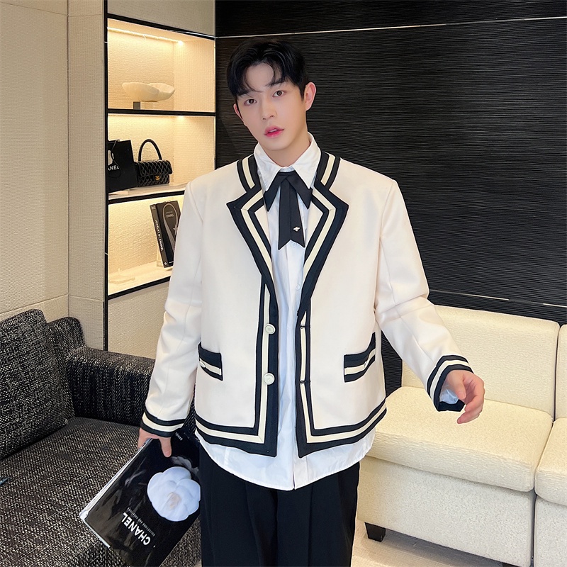 Áo Khoác blazer Màu Sắc Tương Phản Phong Cách Hàn Quốc Thời Trang Cho Nam