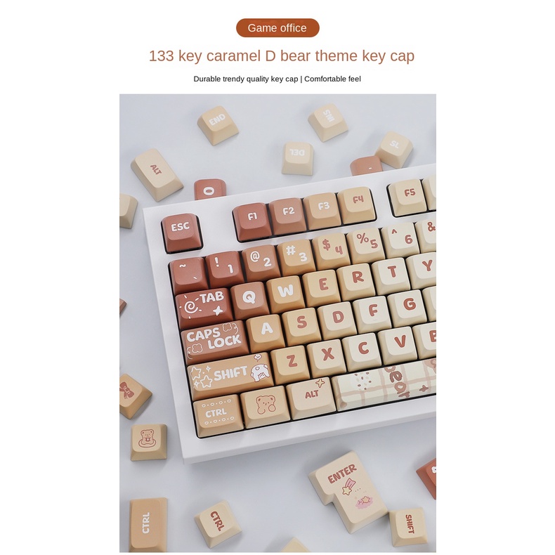 Bàn Phím Cơ 133 Phím Hình Gấu Hoạt Hình Đáng Yêu
