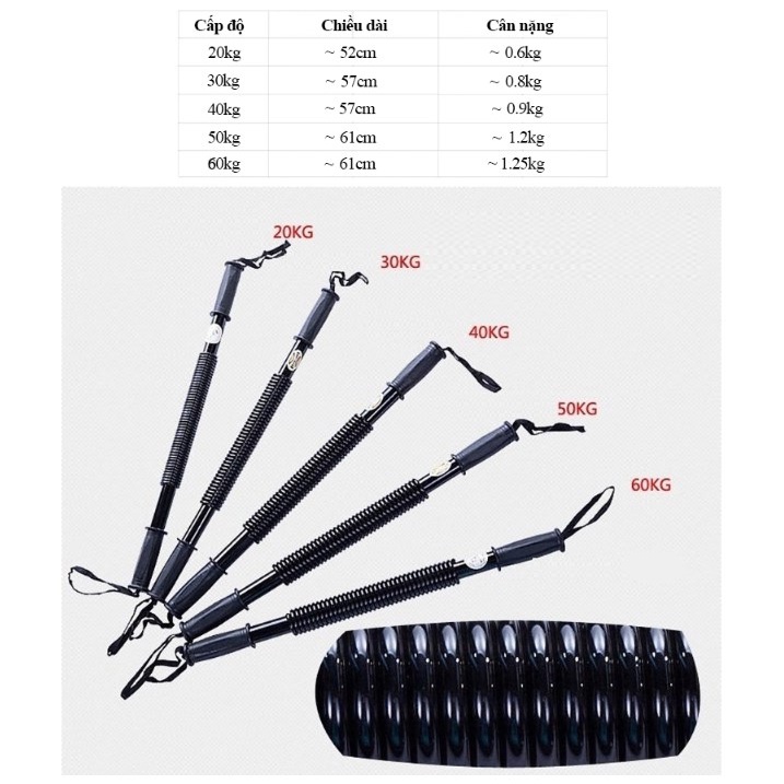 Gậy Lò Xo Tập Cơ Tay 50kg giá rẻ Tập Cơ Vai Gym-Yoga Lò Xo Tập Bắp Tay Power Twister Cao Cấp Chuyên dụng tập cơ bắp.