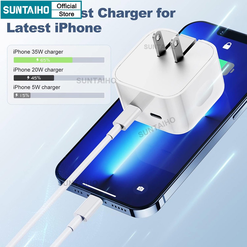 Suntaiho PD 35W Cốc Sạc Nhanh Hai Cổng usb 35w Cho iphone android Điện Thoại