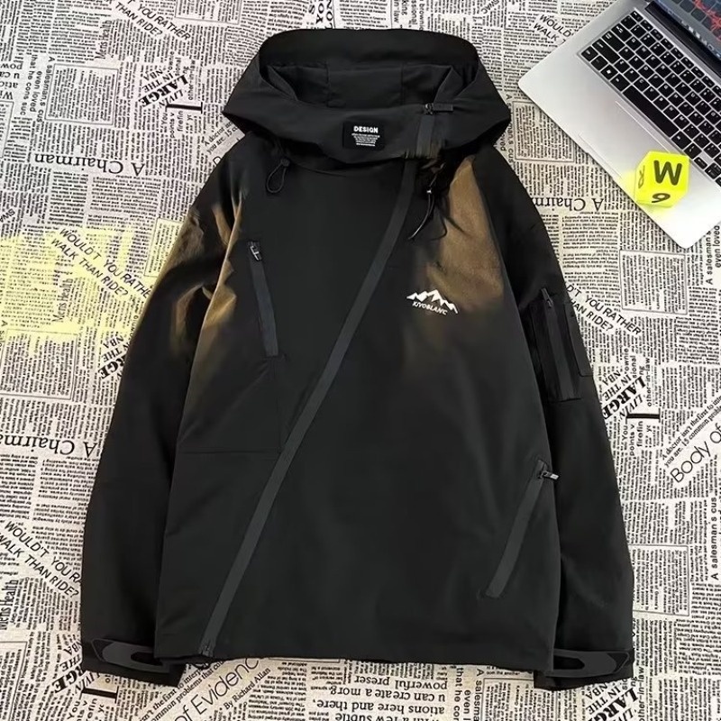 Deukio Áo Khoác Thể Thao Có Mũ Trùm Dáng Rộng Hợp Thời Trang Cho Nam