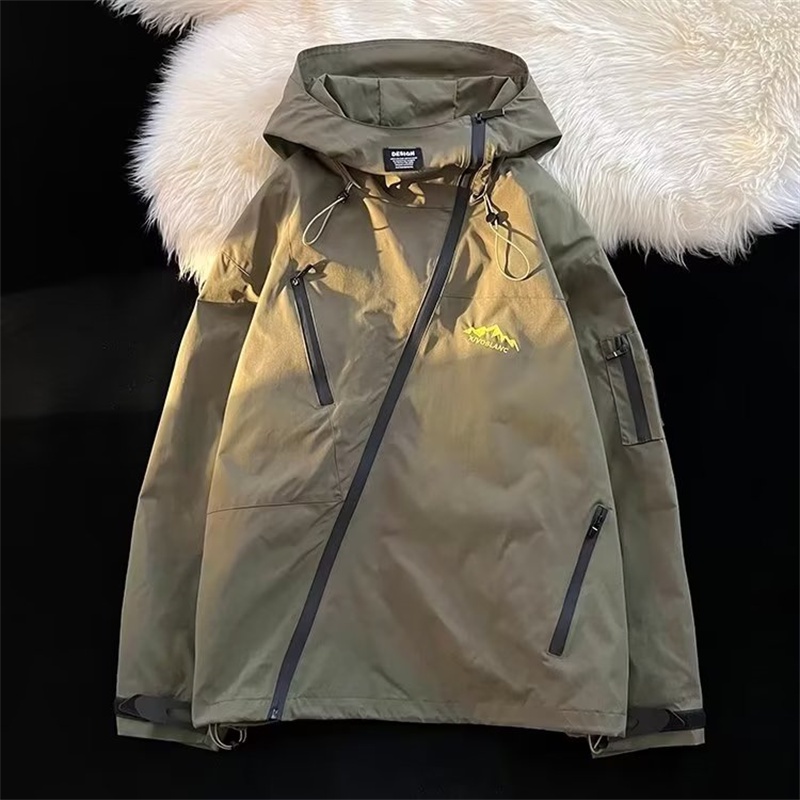 Deukio Áo Khoác Thể Thao Có Mũ Trùm Dáng Rộng Hợp Thời Trang Cho Nam