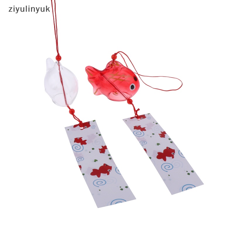 Ziyulinyuk Chuông Gió Bằng Kính Phong Cách Nhật Bản Hình Cá Vàng Treo Trang Trí Sân Vườn