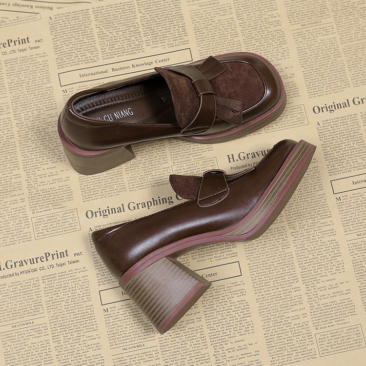 Giày Cao Gót Mũi Tròn Chống Thấm Nước Hợp Thời Trang