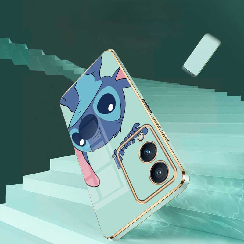 Ốp Điện Thoại Viền Vuông In Hoạt Hình stitch Cho vivo y17s y17 y12 y15 y11 y19