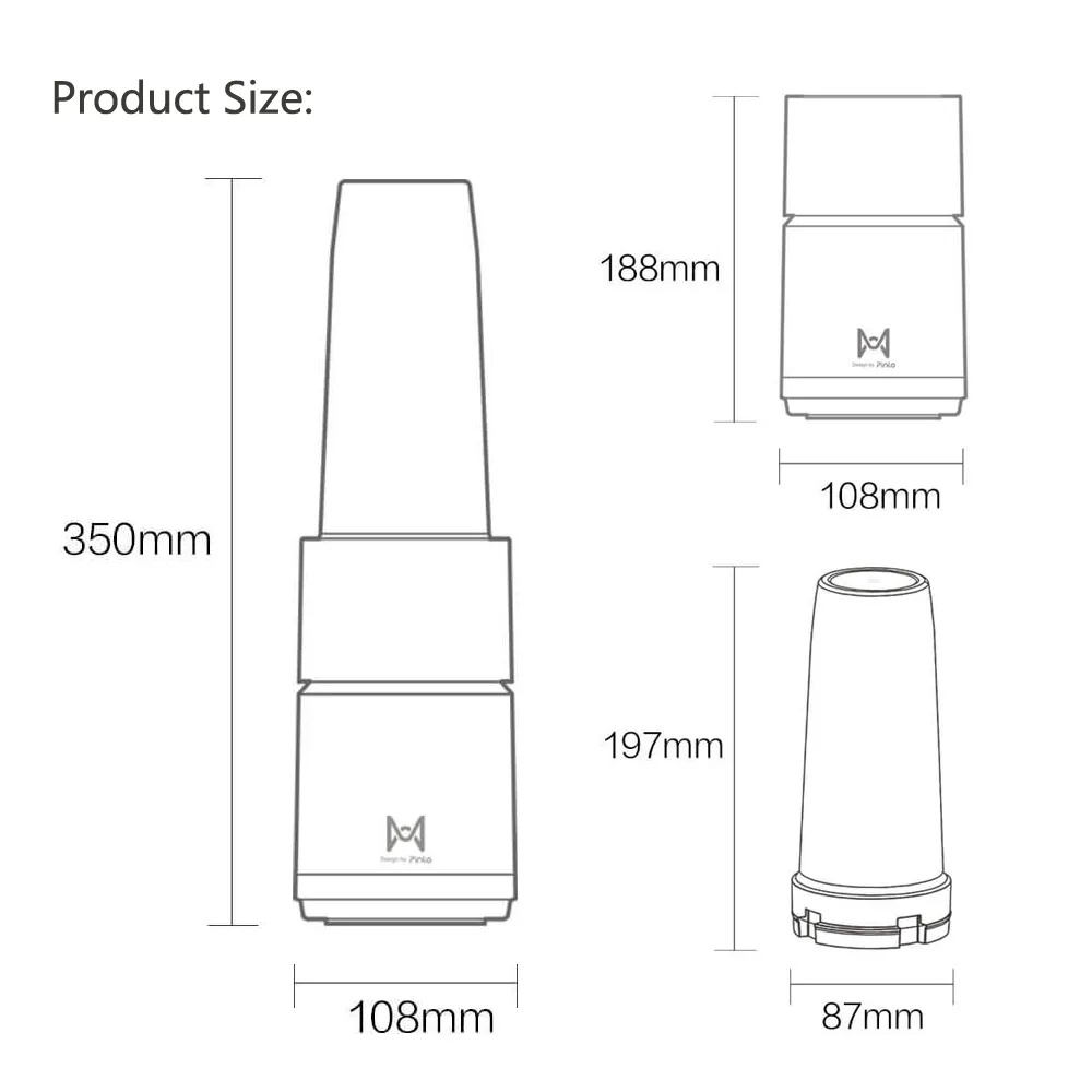 Máy xay sinh tố đa năng Pinlo YM-B05-3 màu xanh 6 lưỡi dao thép không gỉ  chính hãng - Minh Tín Shop