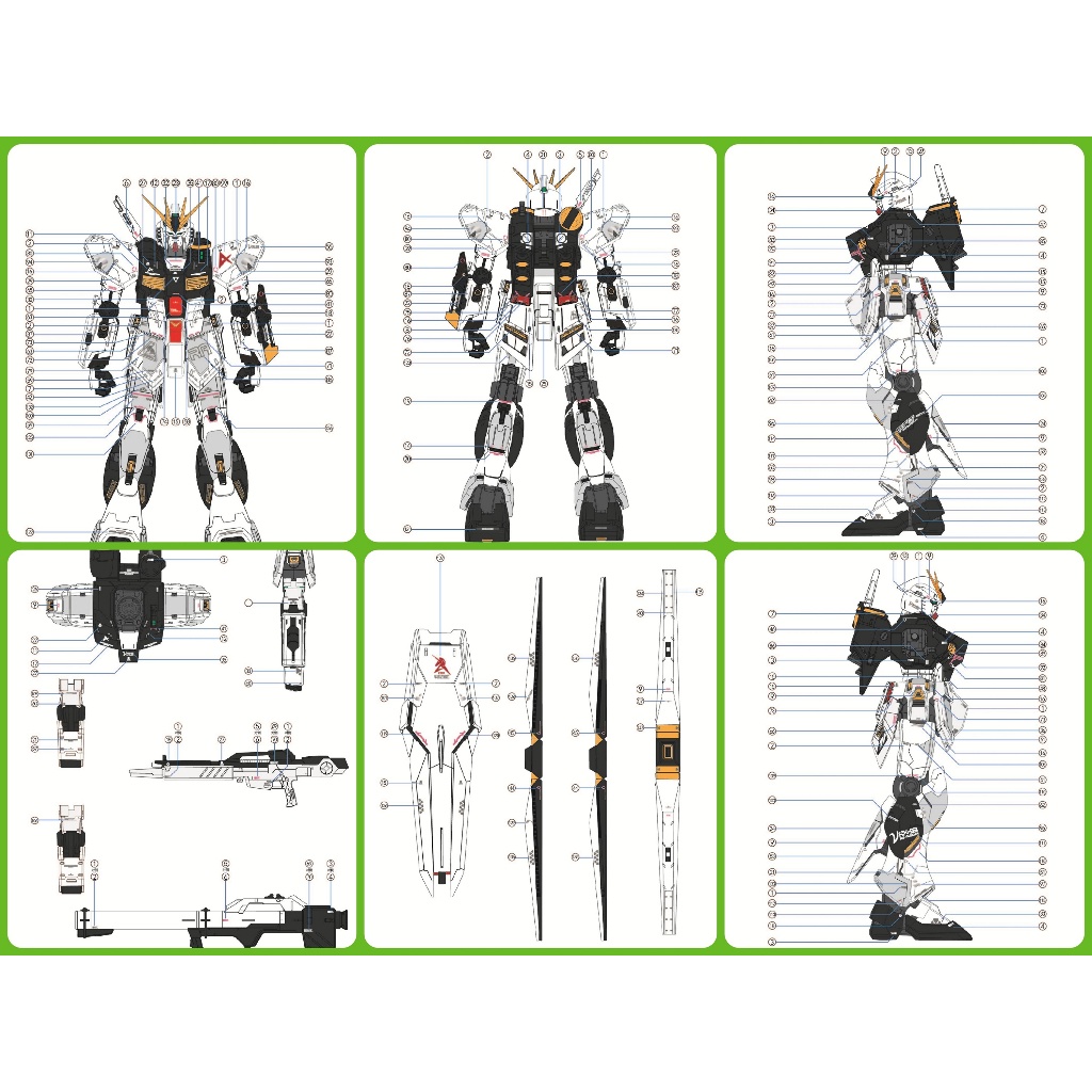 Decal nước dán mô hình RX93 MG Hi Nu Hi-Nu | Nu MB các loại - Water sticker