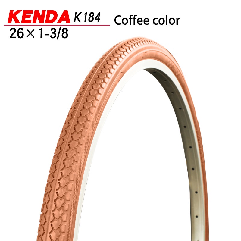 Kenda Lốp Xe Đạp 26 * 1-3 / 8 k184 Màu Nâu Phong Cách vintage