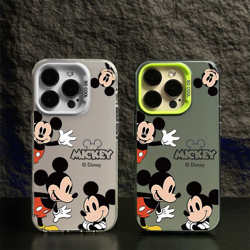 Ốp Điện Thoại Màu Bạc Nhám Hình Chuột mickey Cho apple Iphone 14 13 x xsmax 15
