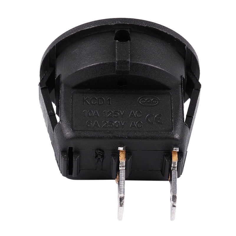 Set 5 Công Tắc on / off Hình Tròn ac 6a / 250v 10a / 125v Màu Đen