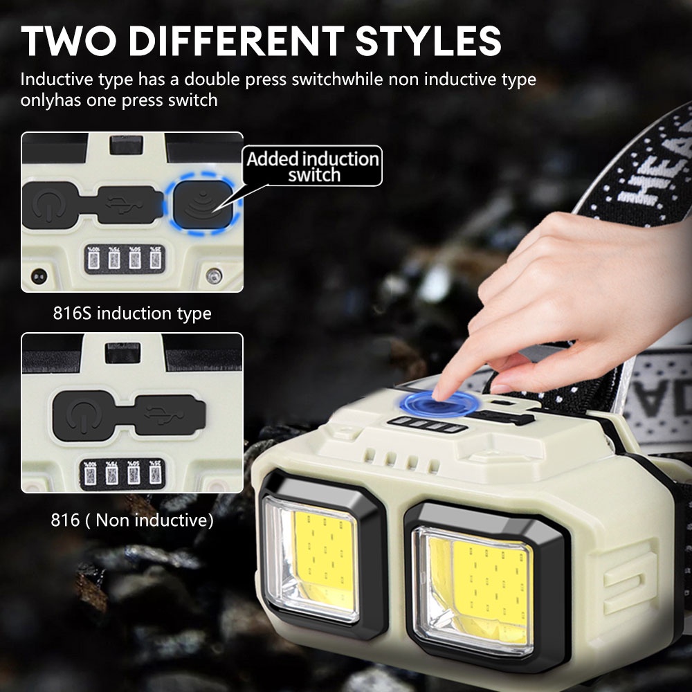 Đèn Pin Đội Đầu 1000 lumen Ánh Sáng Trắng / Đỏ Chống Thấm Nước Có Thể Sạc Lại Dùng Khi Đi Cắm Trại