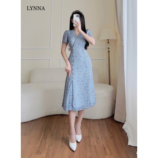 Đầm nữ xòe đuôi cá màu xanh Lynna D196