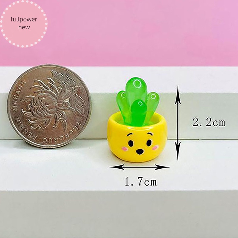 Fullpowernew Chậu Cây Nhựa Phát Quang mini Trang Trí Nội Thất Nhà Búp Bê vn