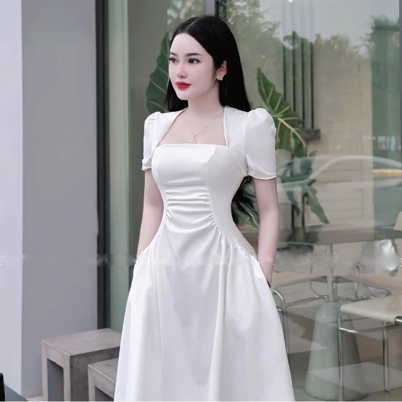 Váy umi cổ vát dúm thân miin