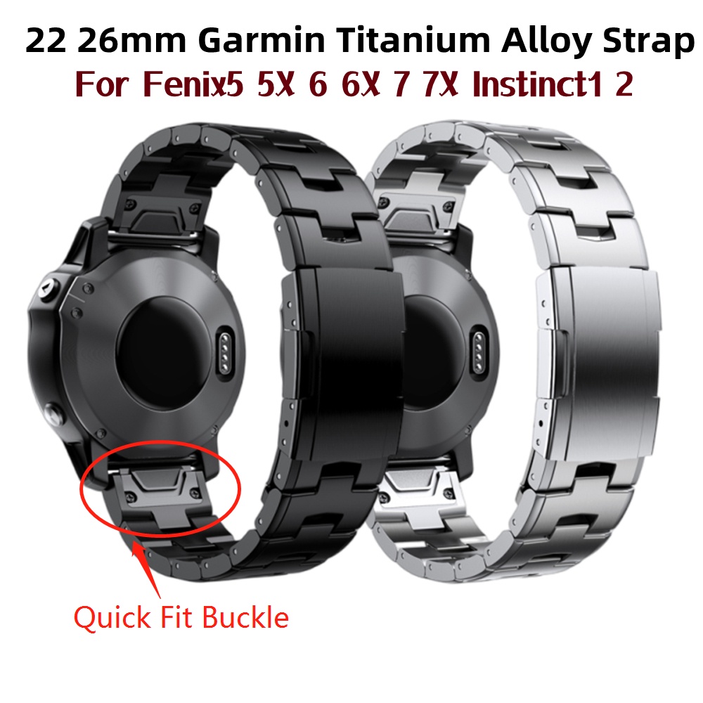 Garmin Dây Đeo Đồng Hồ Bằng Kim Loại Titan 22mm 26mm Cho fenix 7x 7 6x pro 5x plus / instinct / epix