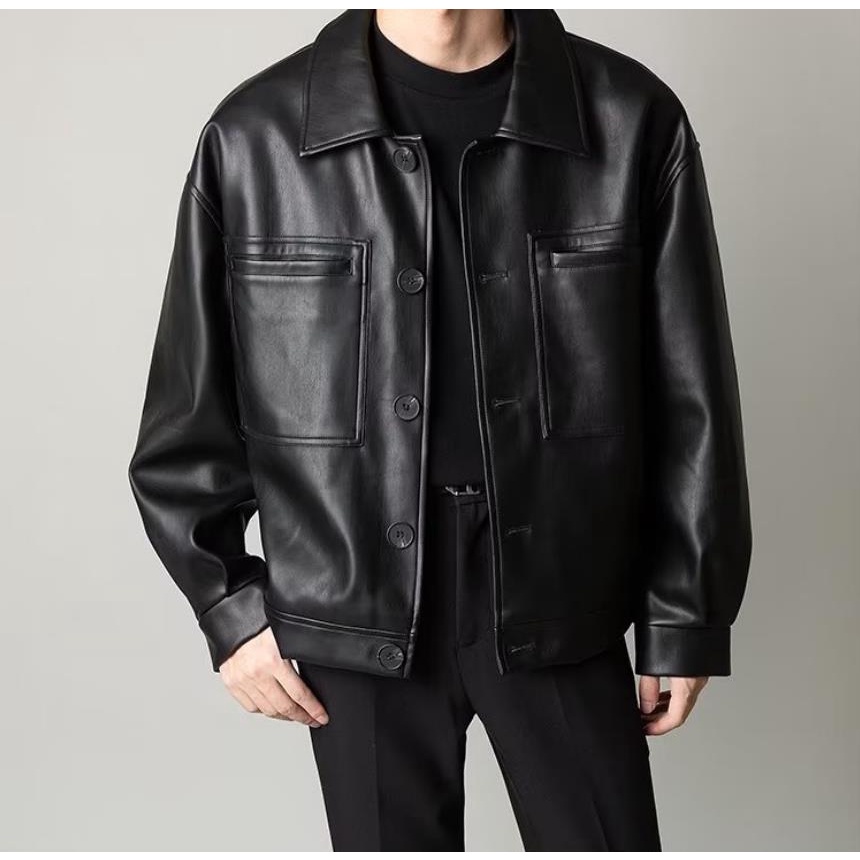 Áo Khoác Da Phong Cách Hàn Quốc Thời Trang Xuân Thu 2023 Cho Nam
