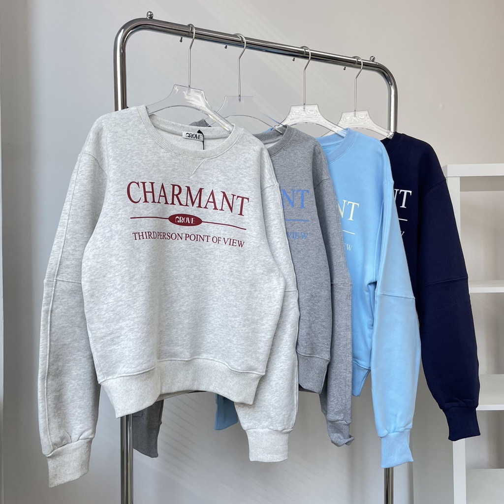 Hàng Có Sẵn Áo sweatshirt Nhung In Chữ Phong Cách jin zhiyan Thời Trang Thu Đông Mới Cho Nữ