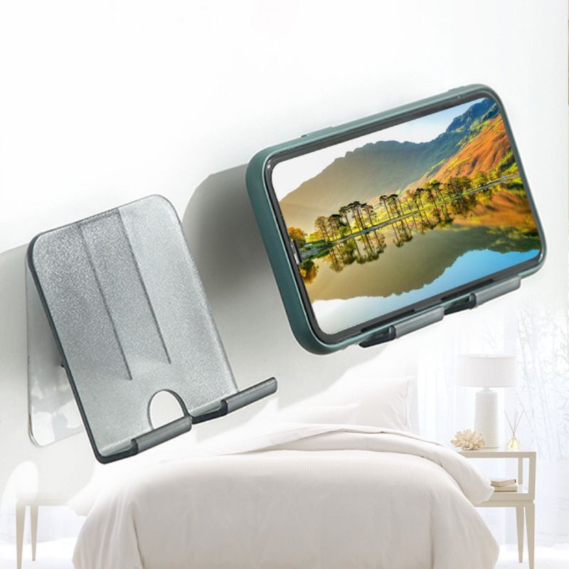 Giá đỡ điện thoại gắn tường bằng nhựa ABS , có sẵn keo để dán tường , chắc chắn khó rơi rớt