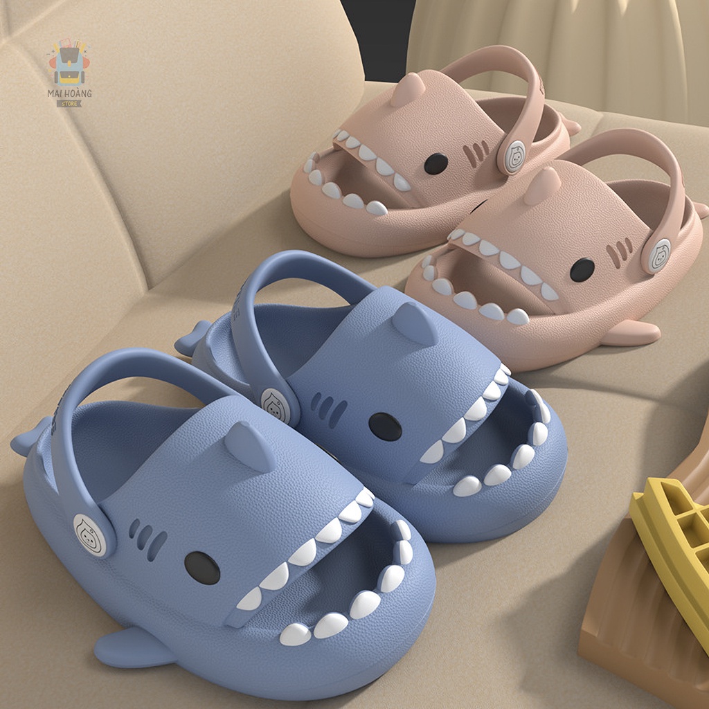 Dép Sandal chống trượt, siêu nhẹ, an toàn cho bé, hình cá mập BABY SHARK 3D cho bé 1-6 tuổi | Chính hãng LATETIME