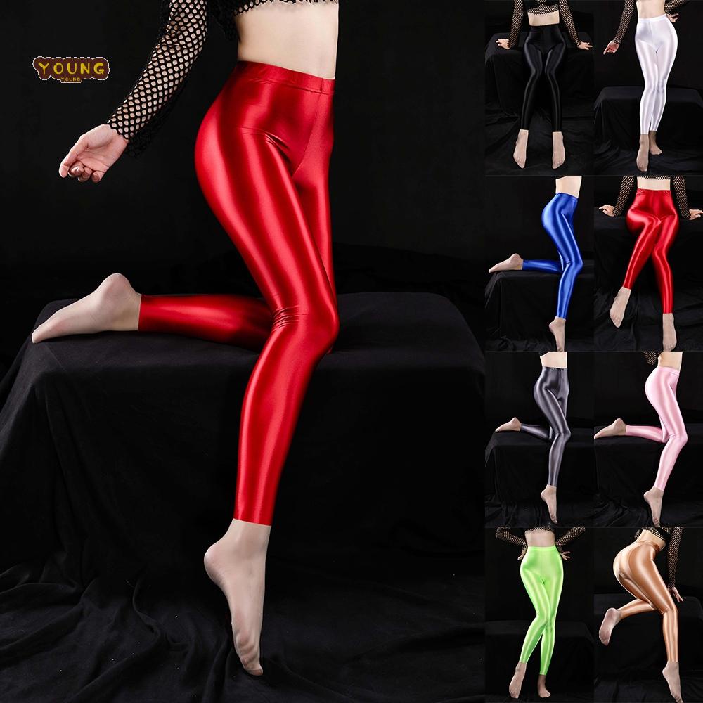 Quần Legging Co Giãn Ôm Dáng Sáng Bóng Thời Trang Cho Nữ