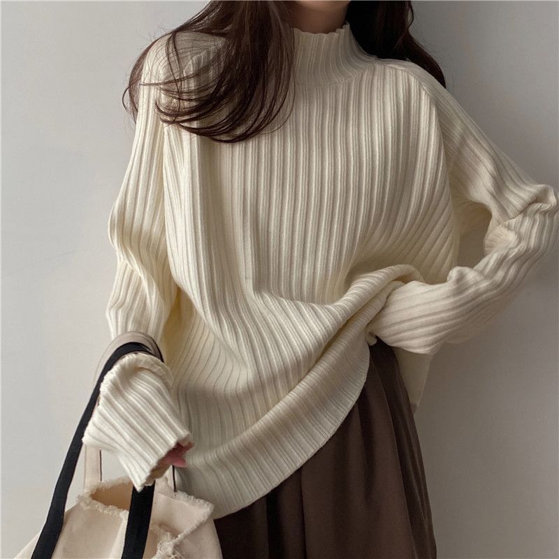 Áo sweater Dệt Kim Dáng Rộng Phong Cách Thu Đông Mới Cho Nữ