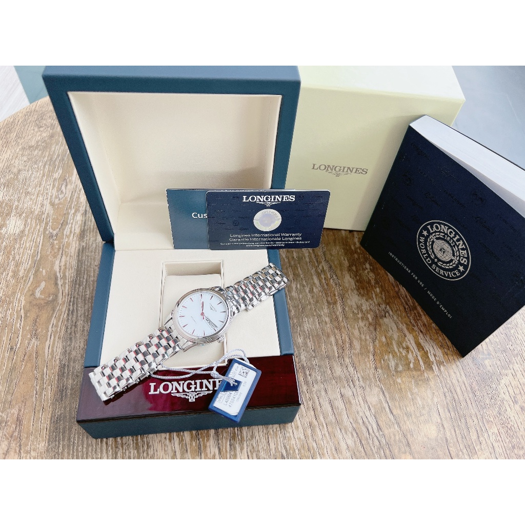 Đồng hồ chính hãng nam Longines Flagship Day Date L4.899.4.12.6 - Máy cơ tự động - Kính Sapphire nguyên khối Chính Hãng