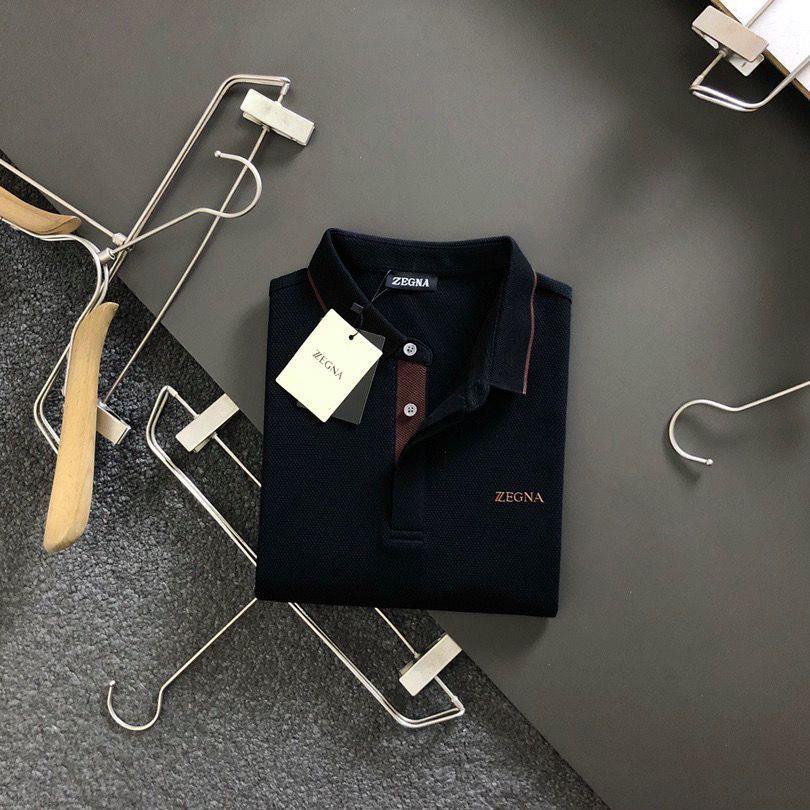 Zegna Áo Thun Tay Ngắn Màu Trơn Thêu Họa Tiết Tinh Tế Thời Trang Mùa Hè 2023 Cho Nam