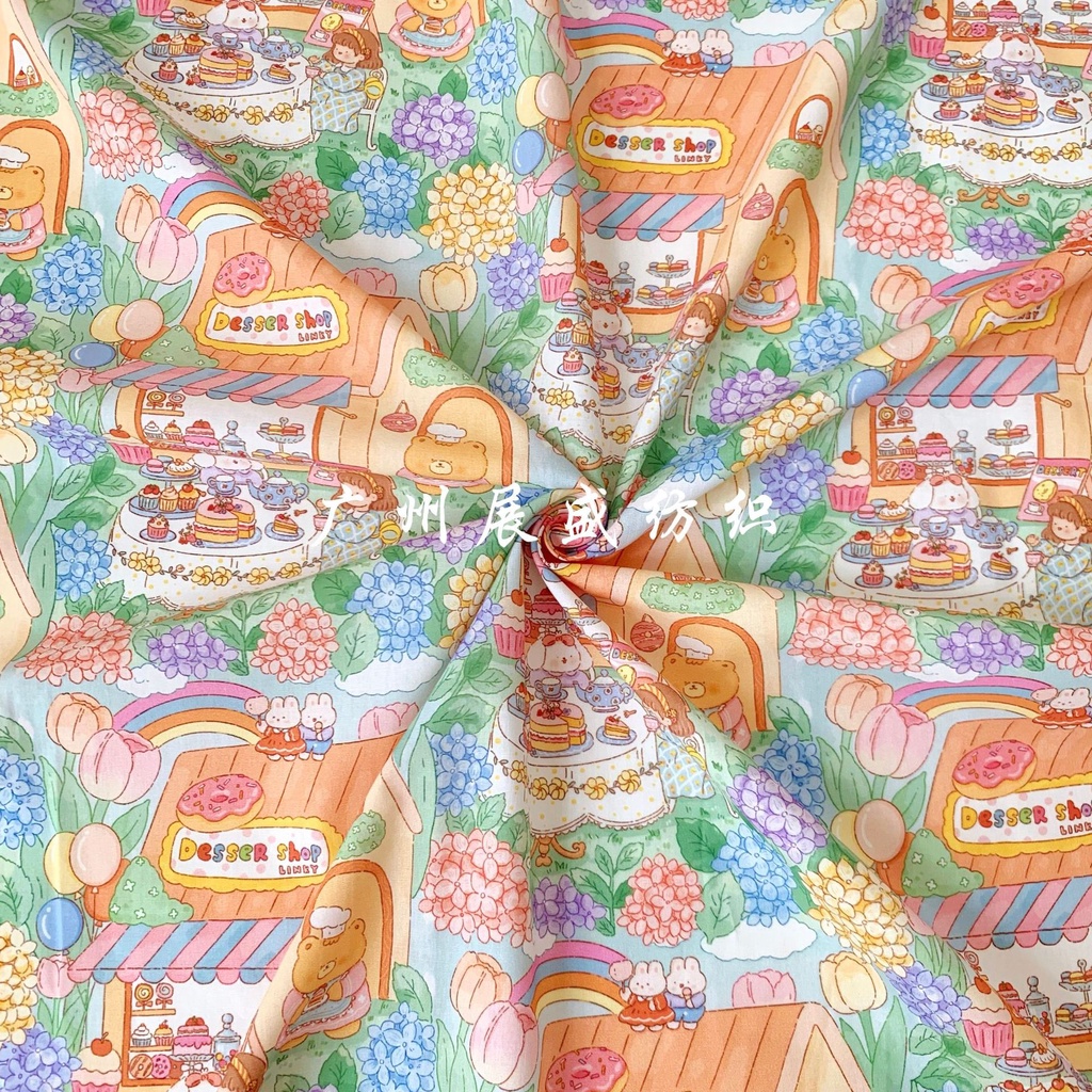 Vải cotton In Họa Tiết Động Vật Dễ Thương Dùng May Quần Áo / Túi Xách diy