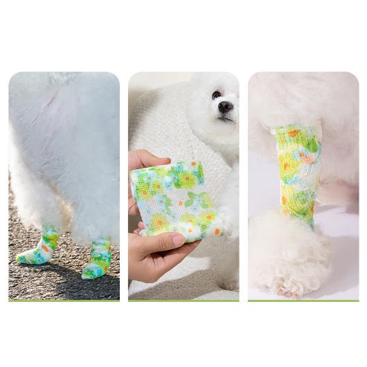 Băng Quấn Chân Chó Mèo - Băng Thun Tự Dính Quấn Vết Thương Cho Thú Cưng. _ Ruby Pet