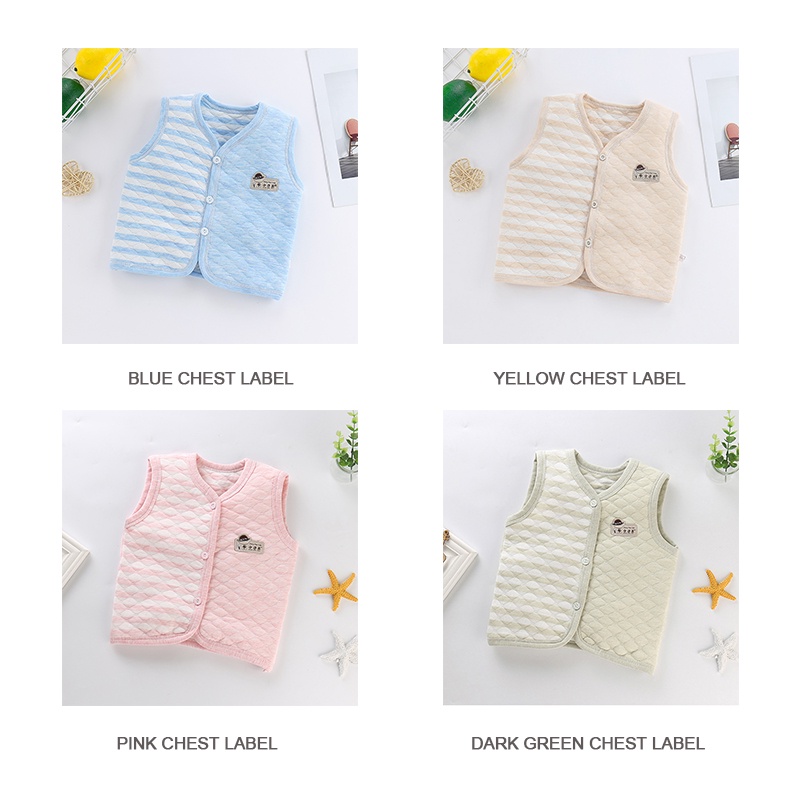 Áo Khoác cotton Dày Không Tay Giữ Ấm Mùa Đông Cho Bé