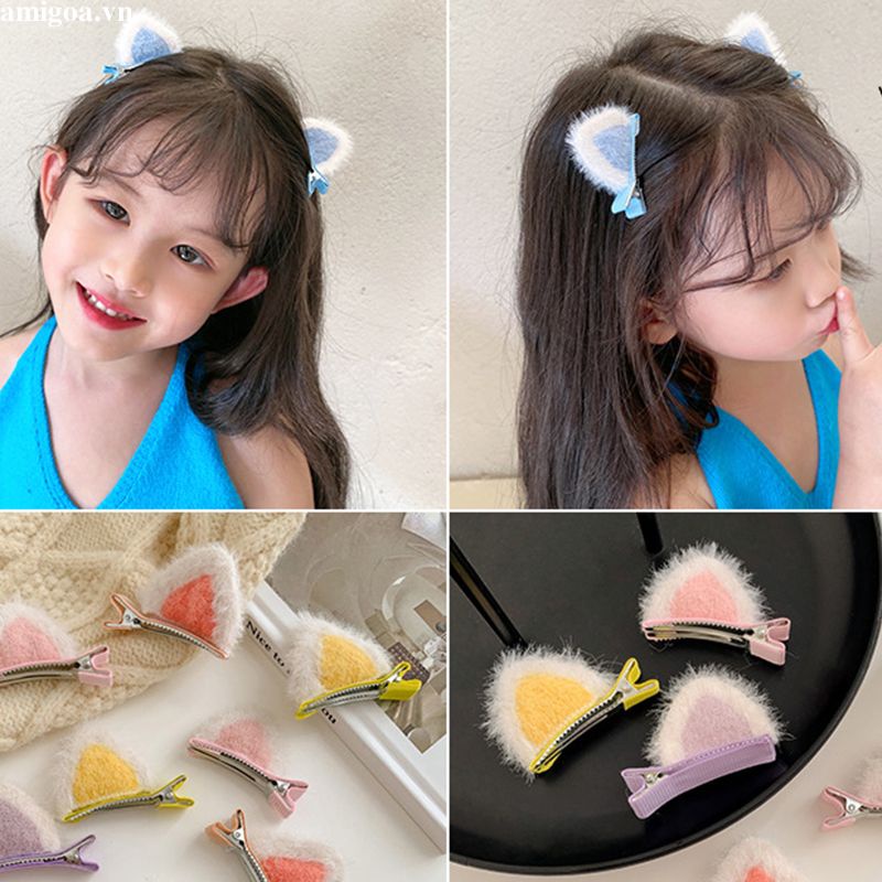 ✨✨Kẹp Tóc Công Chúa Đính Tai Mèo Phong Cách Hàn Quốc Cho Bé Gái