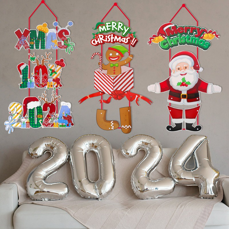 Phụ Kiện Treo Cửa Trang Trí Giáng Sinh / Năm Mới Hình Ông Già Noel / Bánh Mì / Ông Già Noel